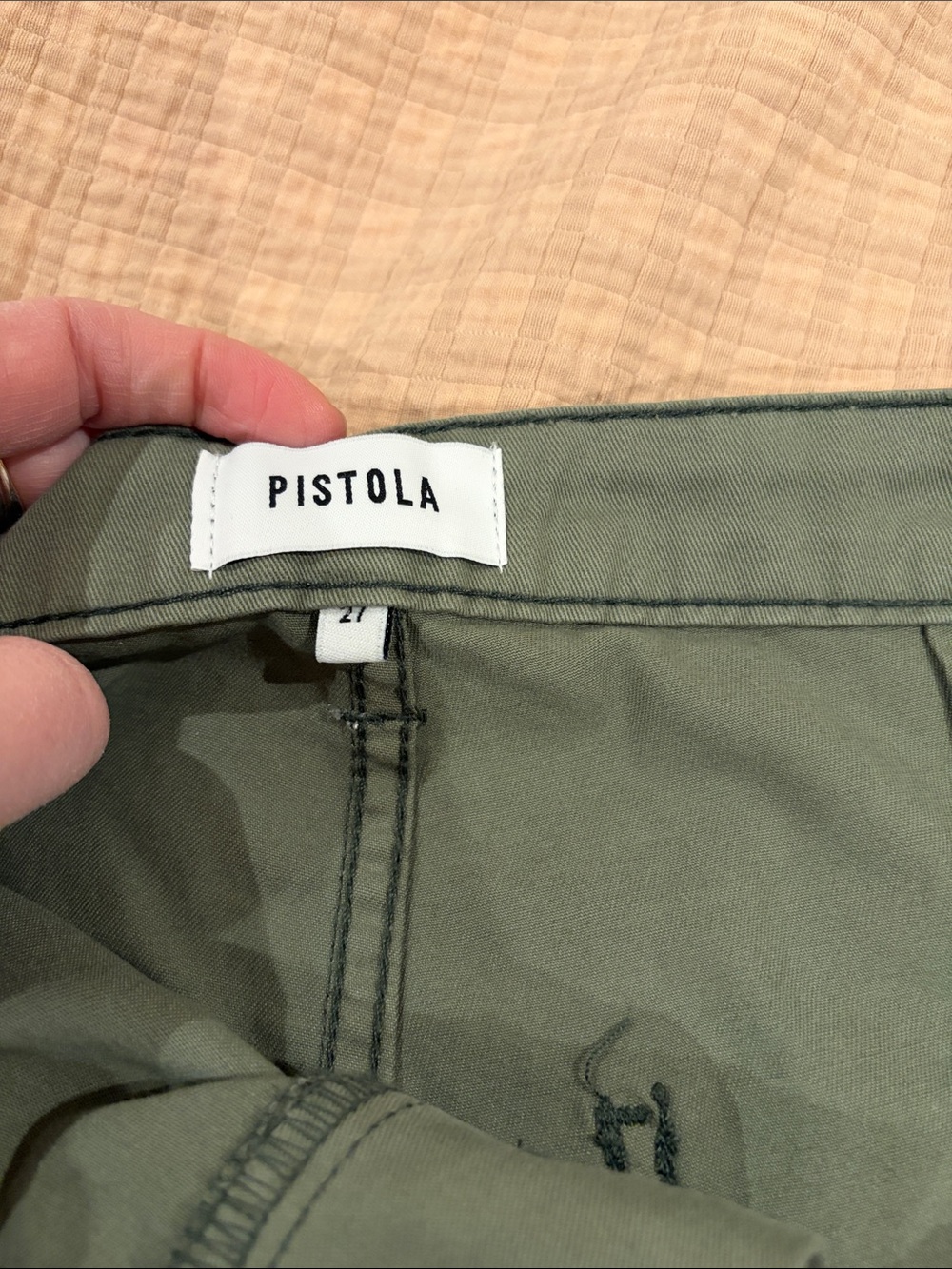 NWT Pistola olive green star  pants sz 27 - Picture 3 of 8